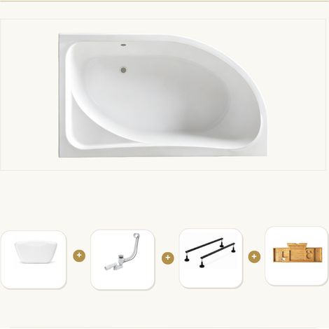 Baignoire CALMA 140x90 gauche sans tablier + RT + plateau (1/5)