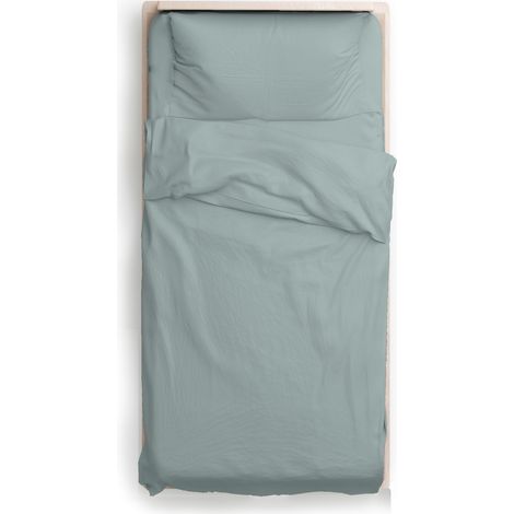 KLULK Parure Copripiumino Percalle Singolo Grigio, Sacco 155 X 205 + 80 Cm, 1 Federa 52 X 82 cm, Made In Italy