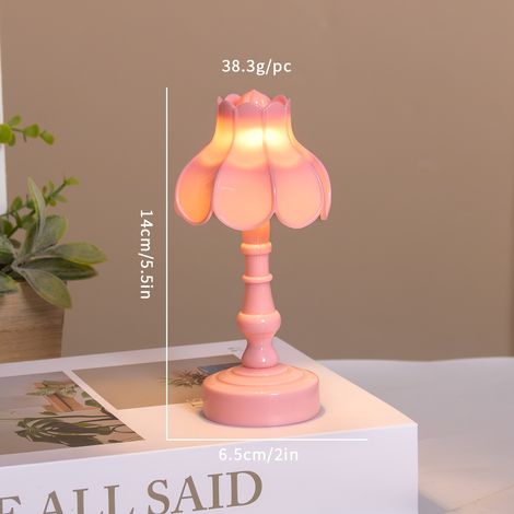 Veilleuse créative en forme de lotus rose chaud, 1,5 W, décoration de bureau, lumière d'ambiance, cadeau d'anniversaire. (1/4)