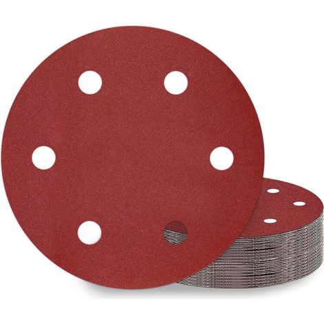 Disques abrasifs auto-agrippants 225mm grain P180 6 trous pour ponceuse girafe (1/5)