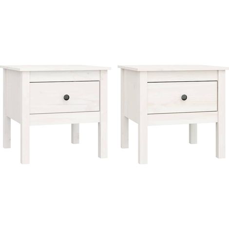 Maison Exclusive - Beistelltische 2 Stk. Weiß 50x50x49 cm Massivh (1/5)