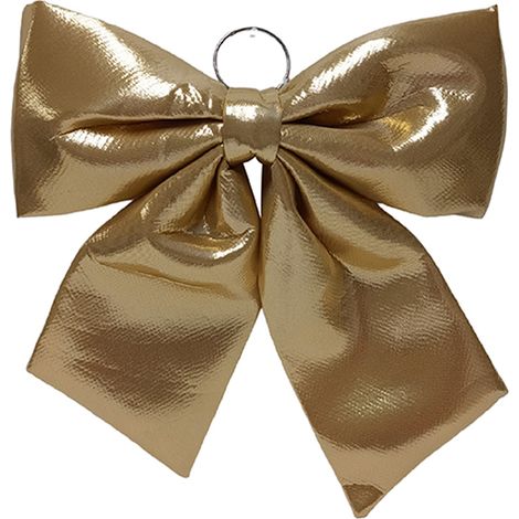 Fiocco imbottito effetto metallizzato decorazione natalizia per alberi, ghirlande e ambienti -34 cm / Argento (1/4)