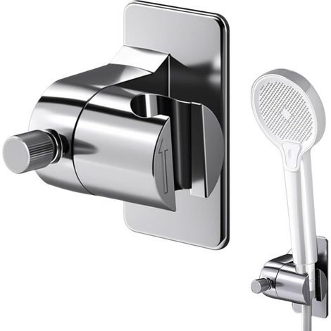 Duschkopfhalterung, universelle verstellbare Duschkopfhalterung, universelle Wand-Duschkopfhalterung, verstellbar um 45°, Duschkopfhalterung ohne Bohren, Wand-Duschkopfhalterung (1/5)