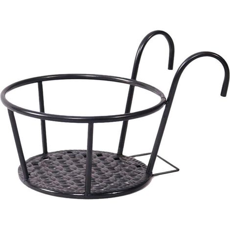 Support Pour Suspension De Pot De Fleurs - En Fer Forgé - Pour Balcon, Jardin, Fenêtre - Dimensions 22 X 11 5 X 17 Cm - 1 Pièce (1/5)
