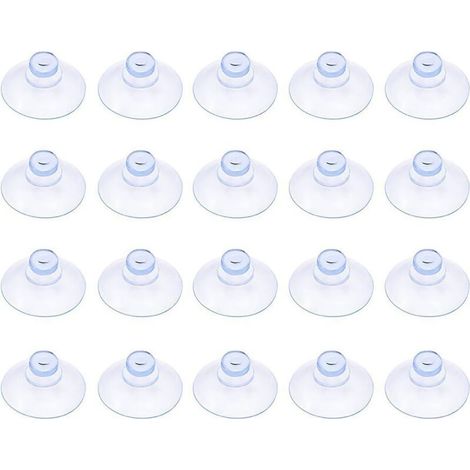 Packung mit 20 kleinen, transparenten Saugnäpfen aus Kunststoff, ohne Haken, 30 mm