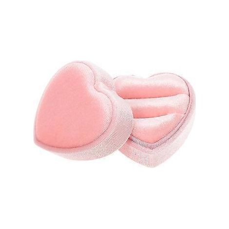Boîte à bagues en forme de cœur pour mariage, demande en mariage ou fiançailles (rose) (1/2)