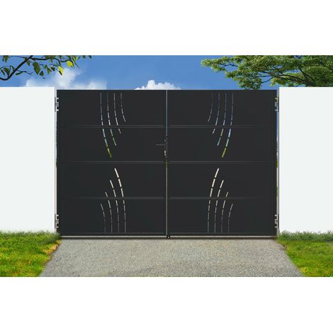 Portail acier noir mat 3m NALI VELETA H.200cm