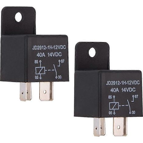 2 relais 4 broches 12 V 40 A SPST Modèle : JD2912-1H-12VDC 40A 14VDC Interrupteur et démarreur de voiture (1/5)
