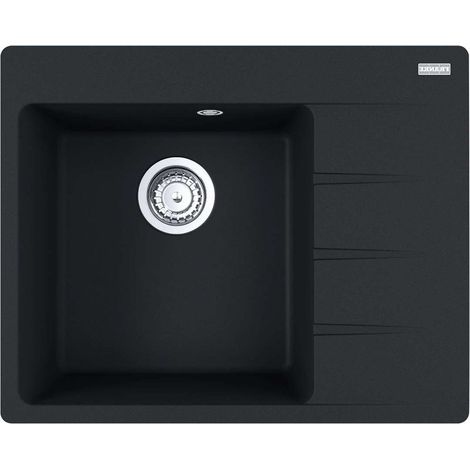Franke Centro - Fregadero de fragranite CNG 611-62 TL/2, 62x50 cm, negro mate 114.0637.495
