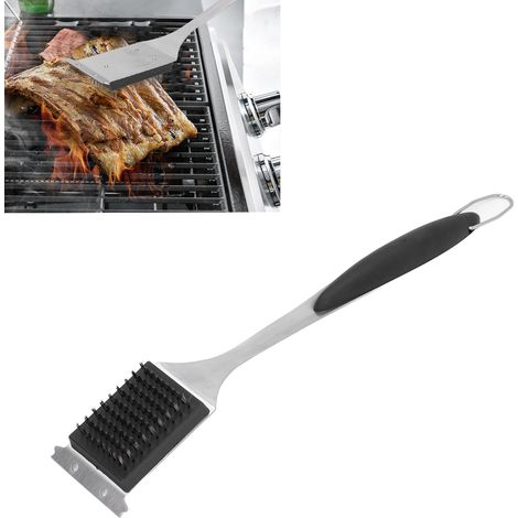 Grille de barbecue portable en acier inoxydable à long manche pour usage domestique (1/5)