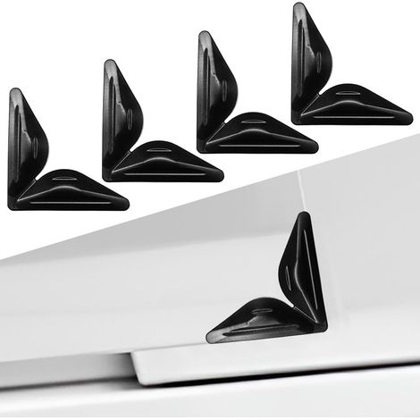 Lot de 4 protections pour bords de portières – Protecteurs d'angles autocollants, accessoires de carrosserie anti-frottement et anti-rayures (Noir) (1/5)