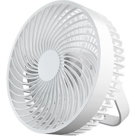 Wiederaufladbarer Tischventilator, Mini-USB-Ventilator, tragbarer Ventilator mit LED-Licht, 1200-mA-Akkumodell für Camping/Büro/Zuhause (1/5)