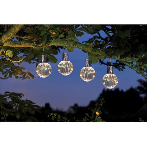 4 x Smart Garden Eureka Orb Hanging Solar Light Bulb Lantern Tree LED Firefly (1/5)
