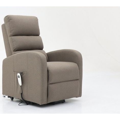 Poltrona relax reclinabile elettrica SYDNEY Tessuto Taupe (1/5)