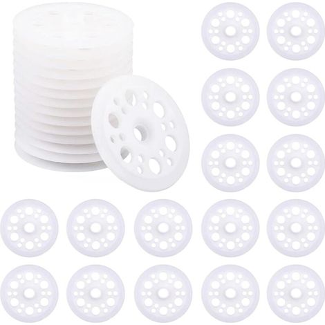 100 x Kunststoff-Flachscheiben, 46 mm Kunststoffscheiben, Polypropylen-Kunststoffscheiben, Schaumstoffscheiben zum Befestigen und Stützen von Schaumstoff-Dämmplatten (1/4)