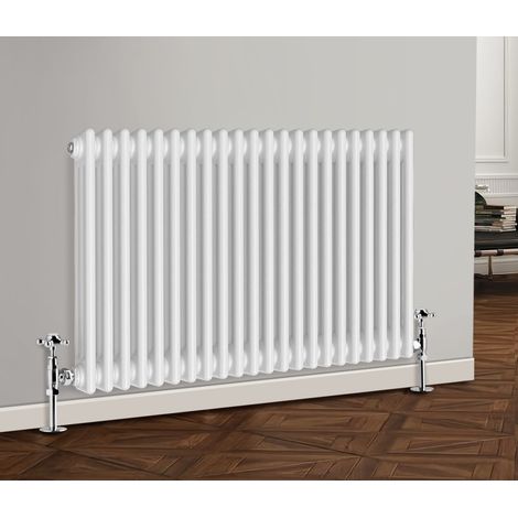 Traditional Radiator Cast Iron Style Radiator 3 Column White 600 x 1010mm