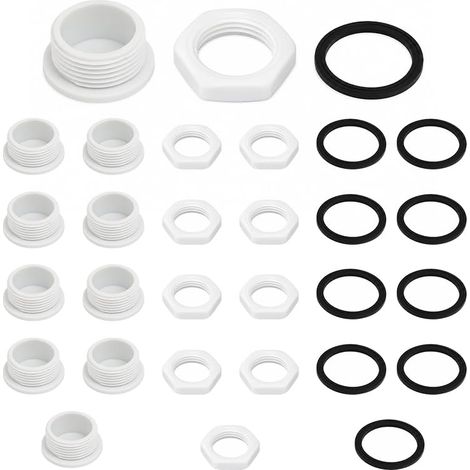 (M25x1.5)10Pcs Bouchon Nylon M25 Pour Câblage, Avec Écrous  Bouchon vissé mâle, pour entrées de câbles, boîtiers électriques, gris (1/4)
