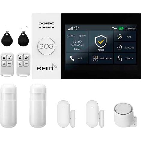 Sistema de alarma de seguridad, control mediante aplicación, comunicación GSM, tipo B, enchufe EU-d (1/2)