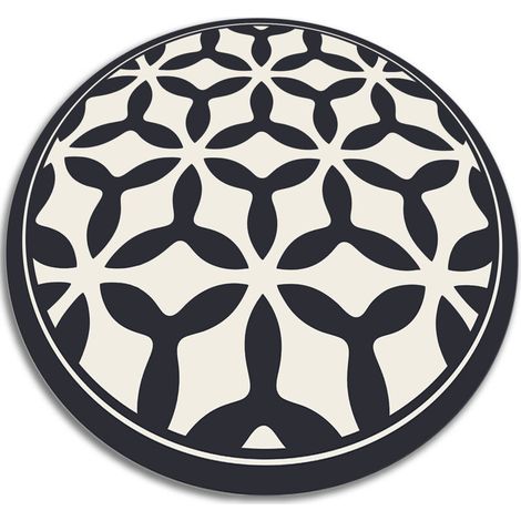 Tapis de Cuisine en Vinyle Rond PVC - Formes géométriques - ⌀fi60 cm (1/5)