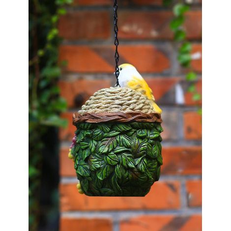 Dekoratives Garten-Vogelhaus, dekoratives Garten-Vogelhaus aus Kunstharz, hängendes Vogelhaus, für Garten, Hof, Balkon, Landhausdekoration (1/5)