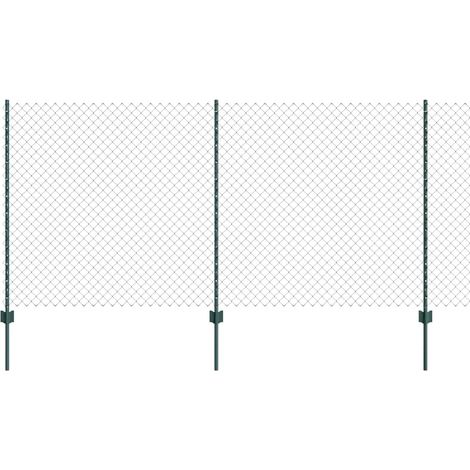 Grillage rouleau, Clôture avec poteaux Vert 1.2 x 10 m Acier (1/2)