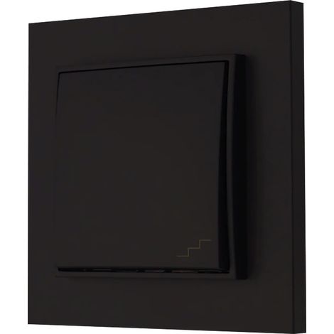 Interrupteur d'escalier avec cadre Karlik Mini, noir mat (1/5)