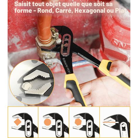 Lot de 7 pinces : joint rainuré de 25,4 cm, clé réglable de 20,3 cm, pince coupante diagonale à long bec et pince coupante diagonale – Kit d'outils d'entretien de tournevis avec pochette (1/5)