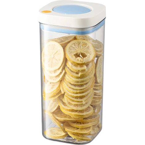 Boîte de rangement blanche et bleue pour le café et les en-cas, idéale pour le bureau et l'organisation de la cuisine et du plan de travail à la maison.-AquaForge