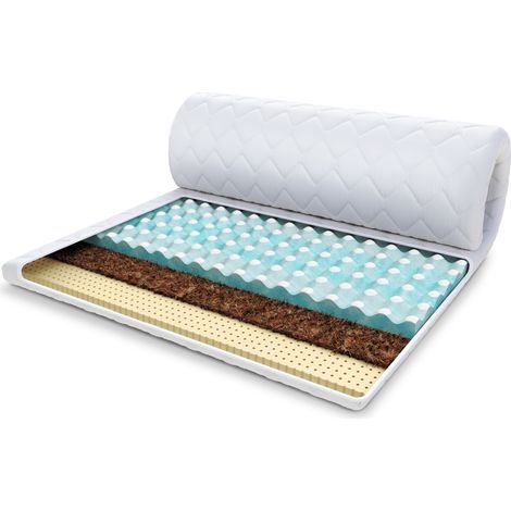 Topper 100x200 cm Matratzenauflage mit RavineBlue-Schaum 7cm Schoner Latex H3 H4 (1/5)