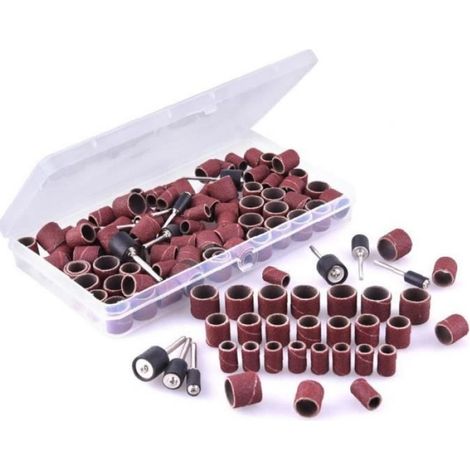 Sureau de tambour Set de ponage Manches de ponage 12 piècesMandrels 120 Bandfor Dremel Tool rotatif (1/4)