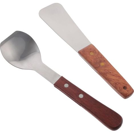 Eiskugelportionierer aus Edelstahl mit Holzgriff (2 Stück) (1/4)