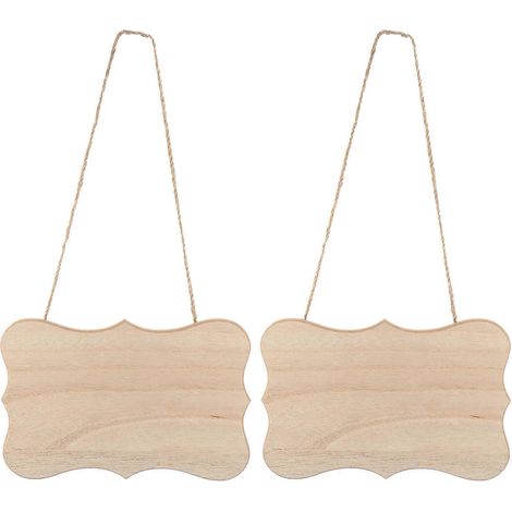 Lot de 2 panneaux décoratifs en bois à suspendre, accessoires de fête (1/5)