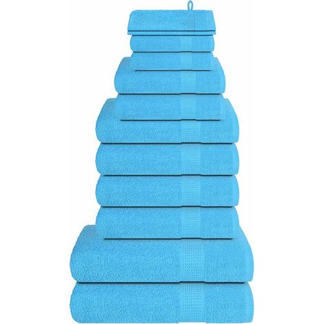 vidaXL Ensemble de serviettes FROGN 12 pcs turquoise 360 g/m² (1/5)