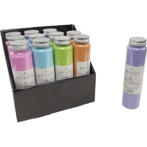 TrAdE Shop Traesio - Set 12 Pezzi Barattolo Con Sabbia Colorata Decorativa Decorazione Casa 133667 -