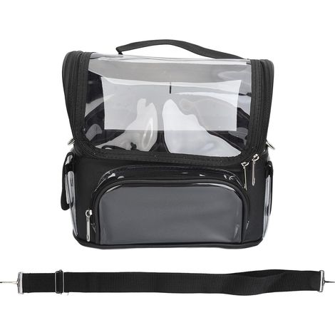 Sac à outils de coiffure Grande capacité de rangement pour ciseaux, peignes et autres outils de coiffure Multifonctionnel et portable Matériaux robustes : PVC et tissu Salon (1/5)