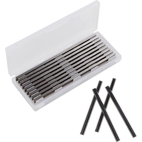 Lames de raboteuse réversibles HSS 82mm – Lot de 10 – Pour bois dur et composites – Dimensions 82x5.5x1.2mm – Remplacement facile (1/5)
