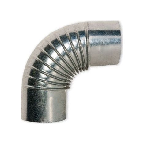 Codo para estufa Ø25cm galvanizado 0,8mm de grosor 90º