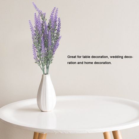 Bouquet de mariée artificiel lavande (25 têtes) - Décoration pour la maison ou les fêtes (violet) (1/5)