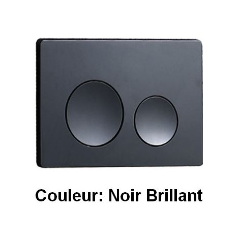 Plaque de Déclenchement Double Rond Noir Brillant - Space
