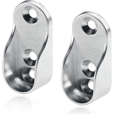 soportes para riel de armario ovalados de 31,6 x 19,5 mm, de aleación de zinc niquelado