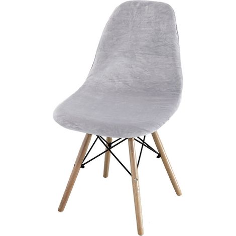 Housse de Chaise Scandinave,Couverture de Chaise sans Accoudoirs Gris Argent 4 pièces (1/4)