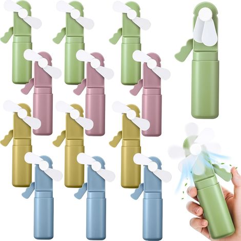 JSSEVN - 12er-Pack Mini-Handfächer – Kleine, tragbare Kunststofffächer für den Sommer – Für persönliche Kühlung – Ideales Mitbringsel – Perfektes Geschenk (1/5)