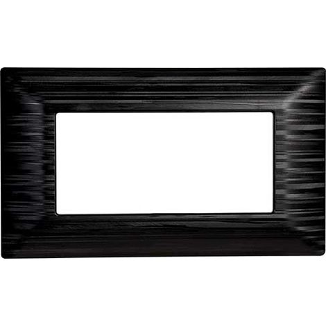 Kompatible Abdeckrahmen Bticino Matix 4 module Kunststoff satiniert schwarz Farbe