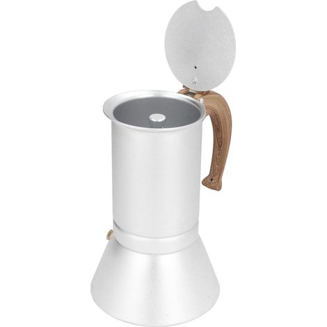Cafetière Italienne Moka Professionnelle en Métal pour Maison et Voyage, 300ml Argent