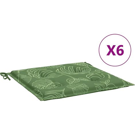 Maison Exclusive - Cuscini per Sedia 6 pz Motivo a Foglie 40x40x3 cm Tessuto (1/5)