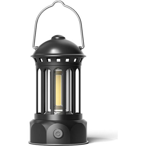 Linterna LED para camping, lámpara retro a pilas para camping, luz impermeable IPX4 para camping, brillo ajustable, para camping, pesca, jardinería, senderismo y averías de emergencia.