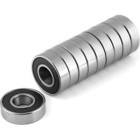 Lot de 10 roulements à billes multi-usages avec joint en caoutchouc, à rainure profonde 6001-2RS (12 x 28 x 8 mm) (1/5)