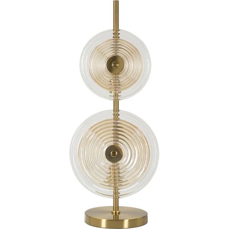 Lampada da Tavolo Venice in vetro ambrato e ottone CM Ø25x63