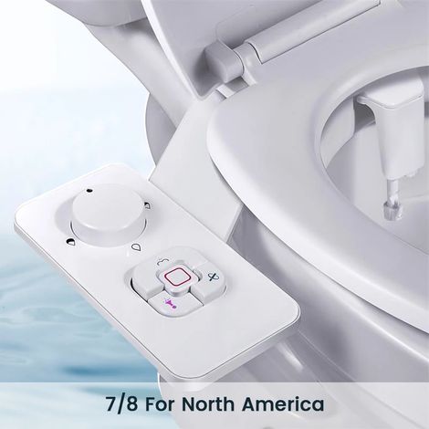 (7-8 Amérique du Nord) Douchette WC avec bidet intégré, siège de toilette ultra-mince, pulvérisateur non électrique, double buse, lavage avant et arrière (1/5)