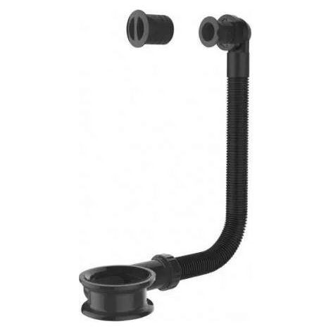 Valentin – Bouchon d'évier trop plein universel noir – Enjoliveurs 24 mm et 30 mm inclus – Longueur 35 mm sécable pour vasques et lavabos (1/3)